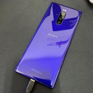 エクスペリア(Xperia)の【美品 ･ SIMフリー】Xperia 1 802SO パープル(スマートフォン本体)