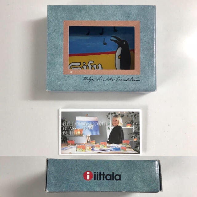 【希少品】iittala ヘルヤ ガラスカード "Sisu Penguin" 8