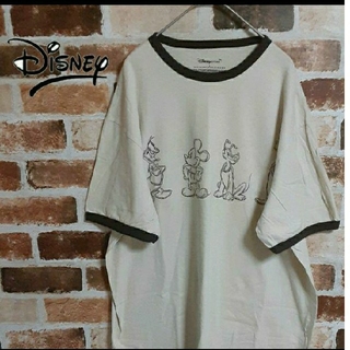 ディズニー(Disney)のDisney 　ディズニー　Tシャツ　古着　ミッキー　ドナルド　ベージュ(Tシャツ/カットソー(半袖/袖なし))