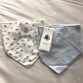 プチバトー(PETIT BATEAU)のプチバトー　新品　スタイ　2枚セット(ベビースタイ/よだれかけ)