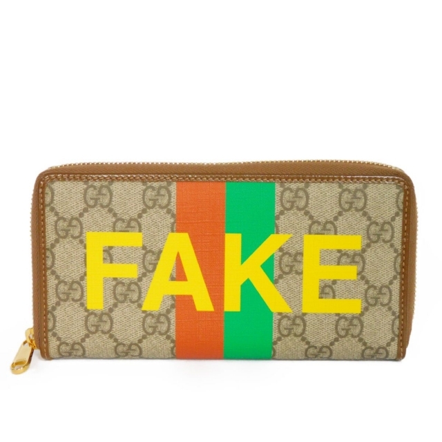 商品情報グッチ FAKE/NOT プリント ジップアラウンドウォレット GGスプリーム