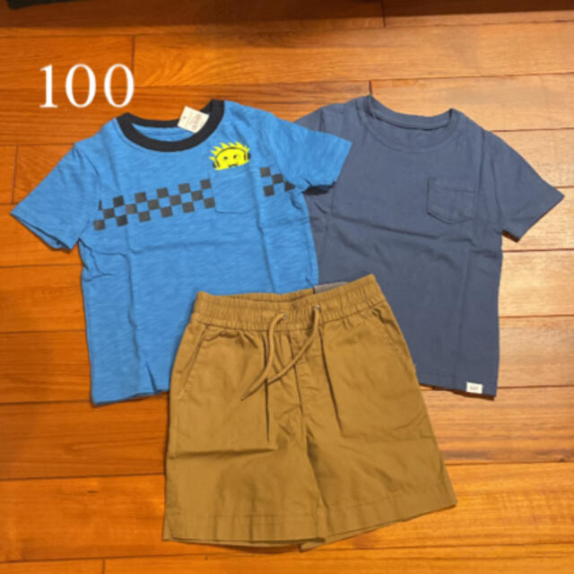 babyGAP(ベビーギャップ)の新品☆babygap☆半袖Tシャツ2枚&ショートパンツセット☆100cm キッズ/ベビー/マタニティのキッズ服男の子用(90cm~)(Tシャツ/カットソー)の商品写真