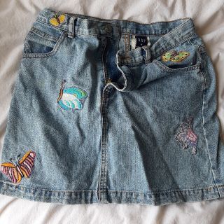 ギャップ(GAP)のGap 刺繍 デニム スカート蝶々(ミニスカート)