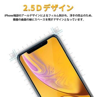 【ガイド枠付き】iPhone XR ガラスフィルム 【二枚入り】Ziptrue (保護フィルム)