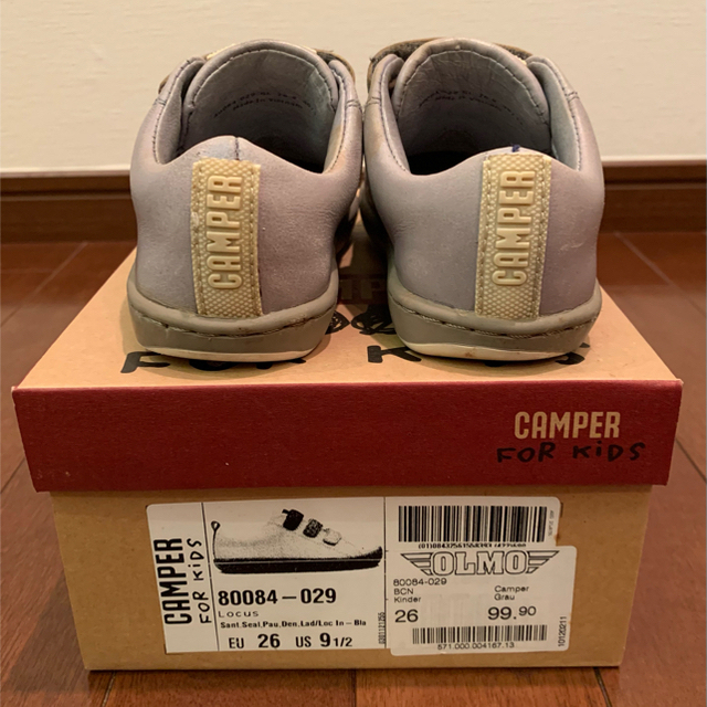 CAMPER(カンペール)のCAMPER レザースニーカー EU26(16.5cm) 薄グレー キッズ/ベビー/マタニティのキッズ靴/シューズ(15cm~)(スニーカー)の商品写真