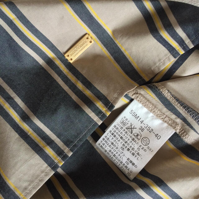 BURBERRY BLUE LABEL(バーバリーブルーレーベル)の【超美品】ブルーレーベル クレストブリッジ トップス 38 ストライプ柄 レディースのトップス(カットソー(半袖/袖なし))の商品写真