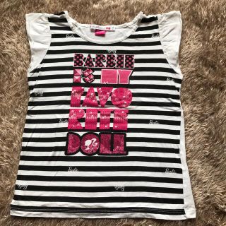 ユニクロ(UNIQLO)のユニクロ　キッズ　バービーコラボTシャツボーダー(Tシャツ/カットソー)