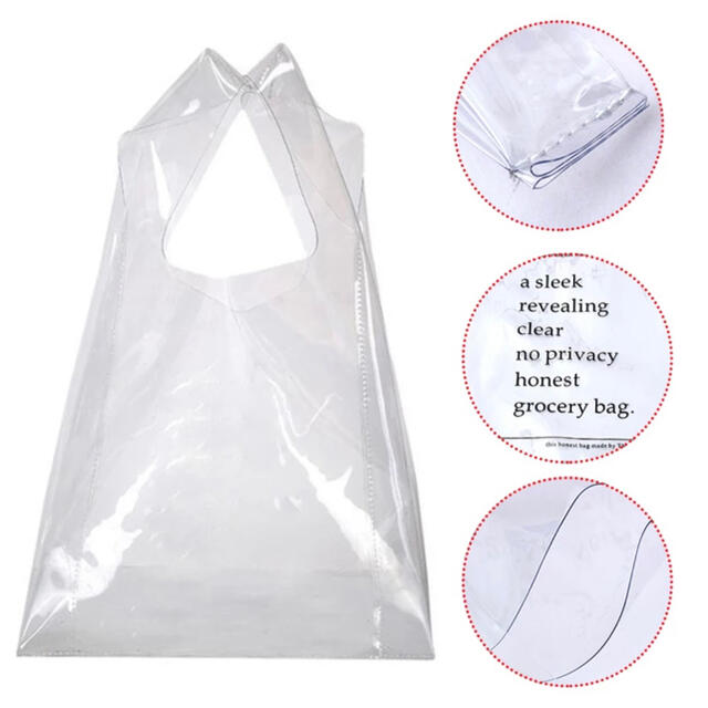 IKEA(イケア)の無地 透明 クリア ビニール バッグ エコバッグ  素材がしっかりしてます！ レディースのバッグ(トートバッグ)の商品写真