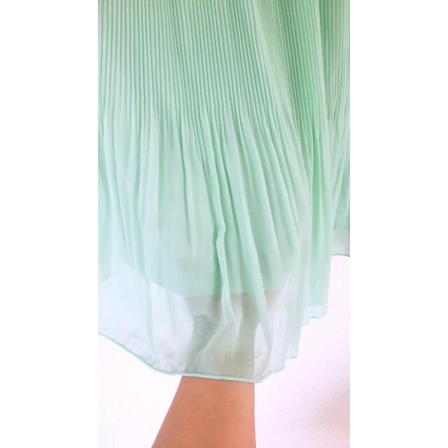 ニッセン(ニッセン)の☆ライトグリーン プリーツスカート☆ レディースのスカート(ひざ丈スカート)の商品写真