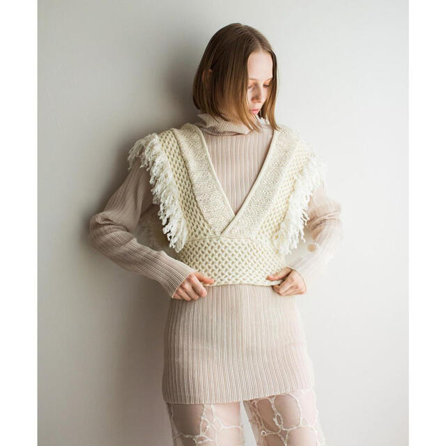 leinwande ラインヴァンド Patchwork Fringe Top leinwande ラインヴァンド Patchwork Fringe Top