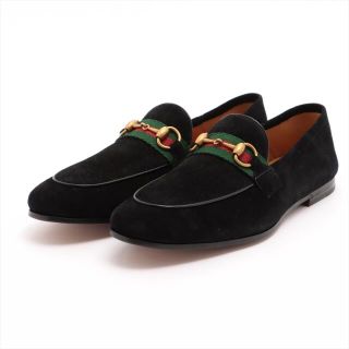 グッチ(Gucci)のグッチ ホースビット スエード 7.5 ブラック メンズ ローファー(その他)