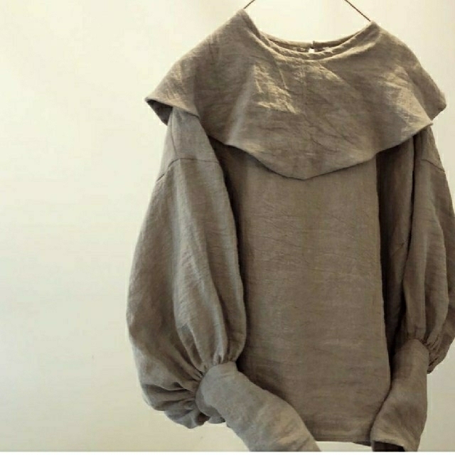 【ito】 big collar cotton linen tops ブラウス