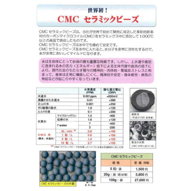 ● CMCセラミックビーズ　20粒　／　水素水　【正規品】