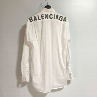 国内正規品BALENCIAGAバックロゴオーバーサイズ長袖シャツメンズ38ピンク