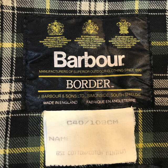 Barbour - バブアー ボーダー 旧3クラウン サイズ40 英国製 セージの ...