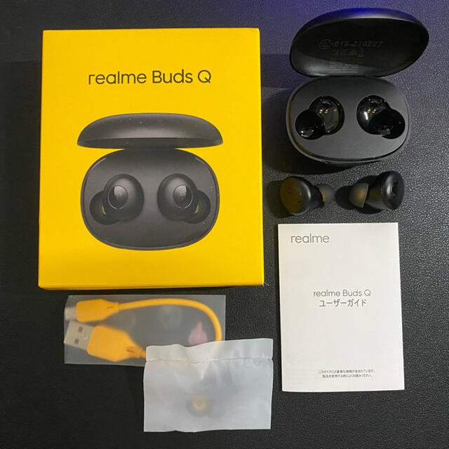 【美品】無線イヤホン realme Buds Q ブラック スマホ/家電/カメラのオーディオ機器(ヘッドフォン/イヤフォン)の商品写真