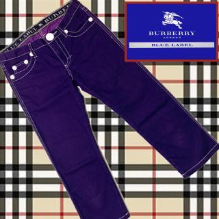 バーバリーブルーレーベル(BURBERRY BLUE LABEL)のバーバリー ブルーレーベル　カプリ　パープルデニム　サイズ：25(デニム/ジーンズ)