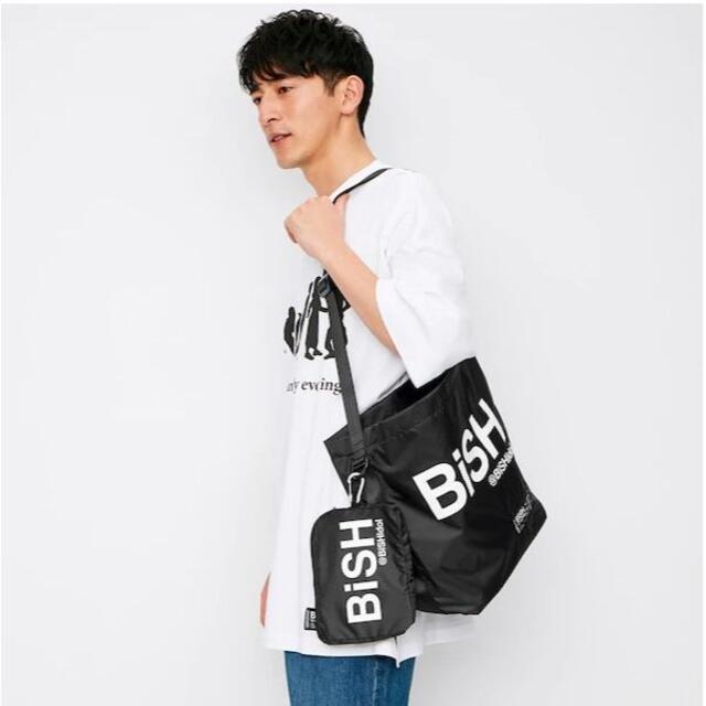GU(ジーユー)の新品★BiSH×GU 限定コラボ　トートバッグ/ポーチ付き　黒 メンズのバッグ(トートバッグ)の商品写真