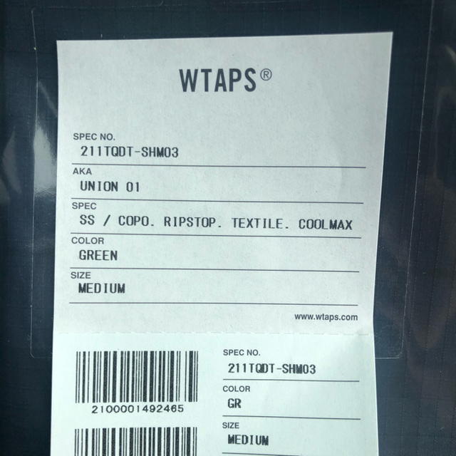 WTAPS UNION 01 / SS / COOLMAX 01 S