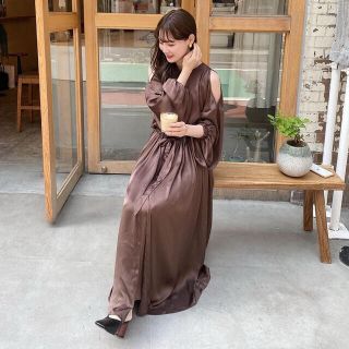 Acka original satin apron onepiece(ロングワンピース/マキシワンピース)