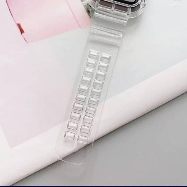 Apple Watch(アップルウォッチ)のアップルウォッチ バンド ベルト クリア スケルトン 38mm/40mm メンズの時計(ラバーベルト)の商品写真