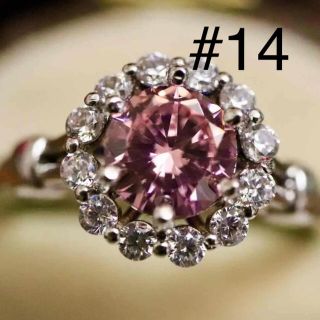 【PR016】ピンクストーンの花フラワーモチーフのシルバーリング指輪(リング(指輪))