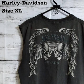 ハーレーダビッドソン(Harley Davidson)のHarley-Davidson ブラック　タンクトップ　両面プリント　XL(Tシャツ/カットソー(半袖/袖なし))