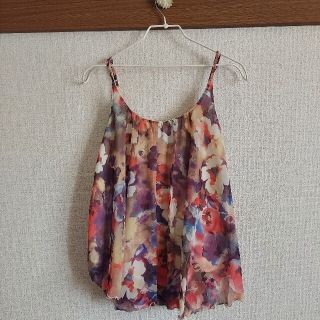 ムルーア(MURUA)の花柄シフォンキャミソール(キャミソール)