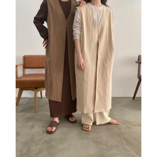 カスタネ(Kastane)のlinen layered vest ivory(ベスト)