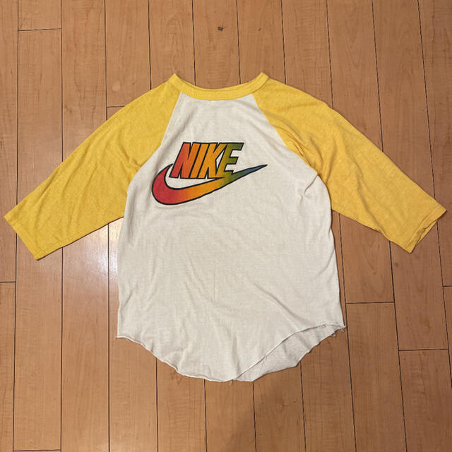 貴重 70s ビンテージ USA製 NIKE ナイキ レインボー ロゴ Tシャツ