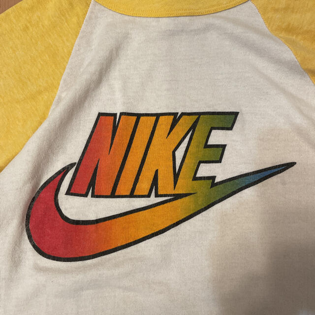 貴重 70s ビンテージ USA製 NIKE ナイキ レインボー ロゴ Tシャツ