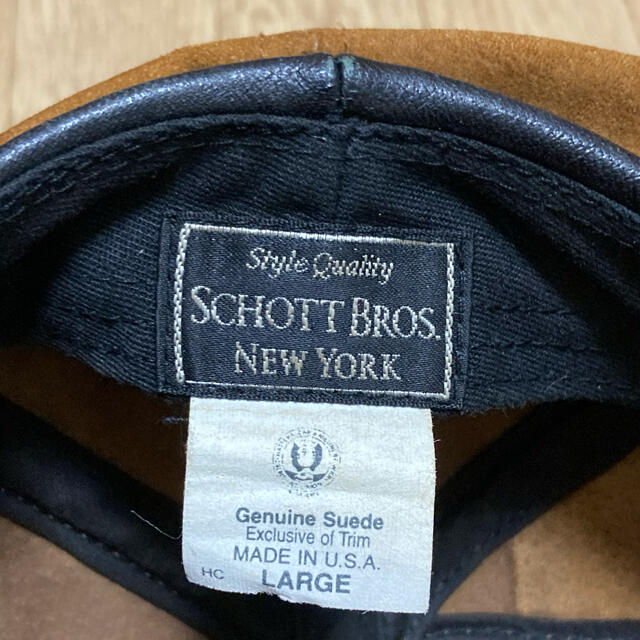 schott - schott/ショット バイカー キャップ キャスケット レザー 本