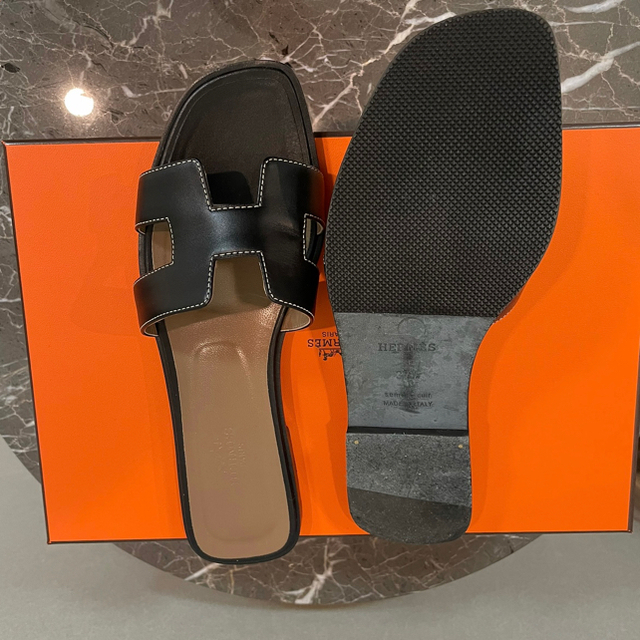 エルメス　HERMES オラン　黒　37.5