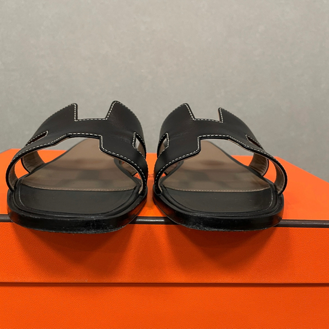 エルメス HERMES オラン 黒 37.5 エルメス HERMES オラン 黒 37.5