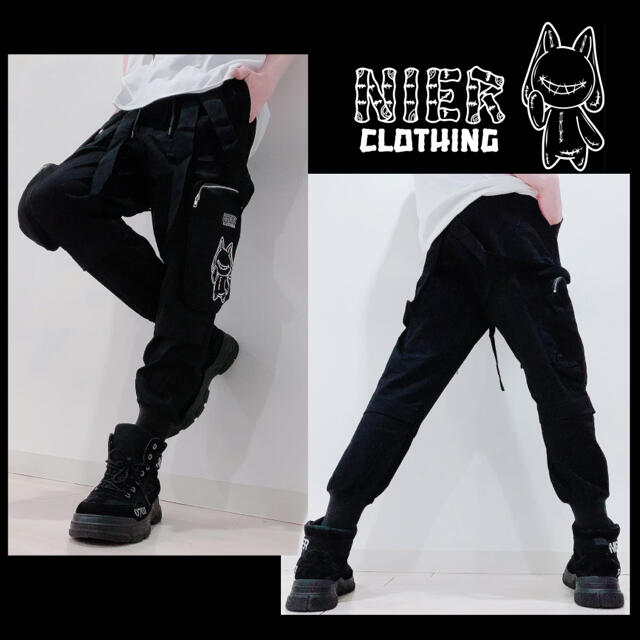 NieR 4POCKET BLACK PANTS 黒ジャガーパンツ 男女兼用 レディースのパンツ(カジュアルパンツ)の商品写真