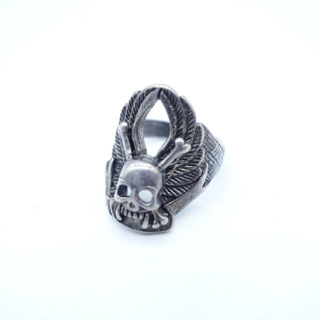 G&S VINTAGE 80s FEATHER SKULL RING 大名