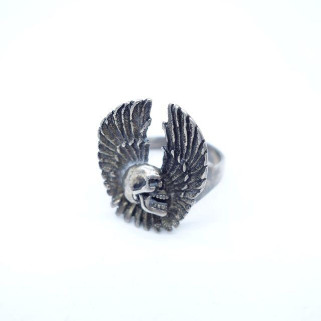 G&S VINTAGE 80s FEATHER SKULL RING 大名