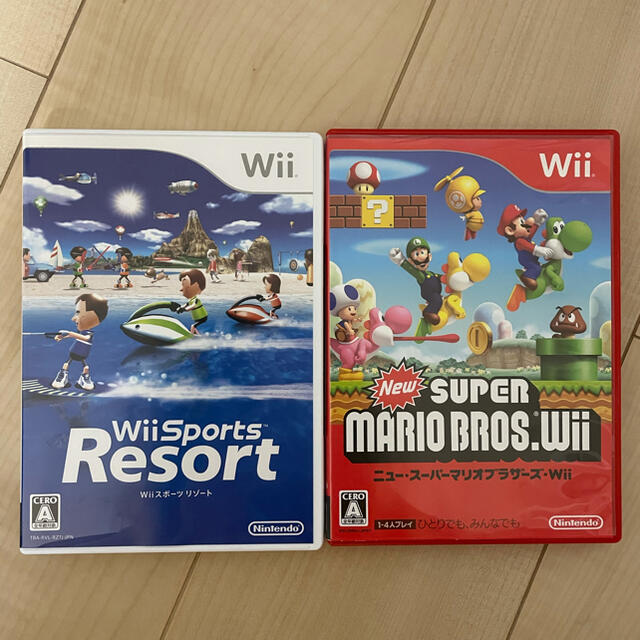 Wii(ウィー)のWii  Newスーパーマリオブラザーズ・Wii Sports Resort エンタメ/ホビーのゲームソフト/ゲーム機本体(家庭用ゲームソフト)の商品写真