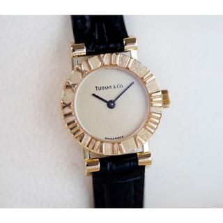 ティファニー(Tiffany & Co.)の美品 ティファニー アトラス 18KYG 無垢 ローマン レディース (腕時計)