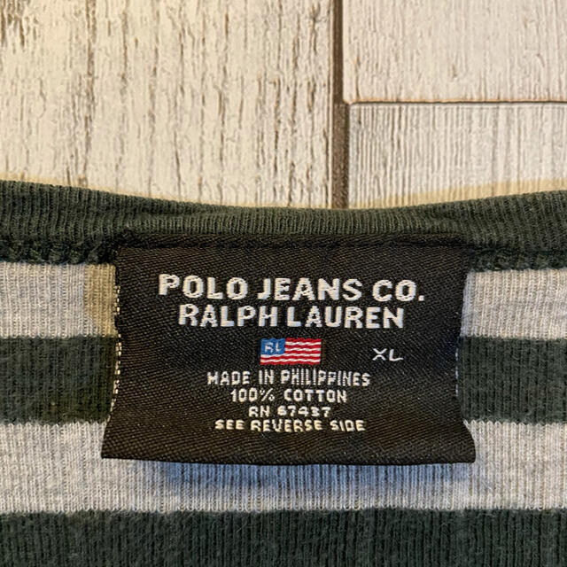 POLO RALPH LAUREN(ポロラルフローレン)の古着 POLO JEANS ボーダーTシャツ ラルフローレン ビッグサイズ メンズのトップス(Tシャツ/カットソー(半袖/袖なし))の商品写真