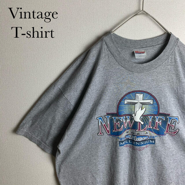 Hanes(ヘインズ)のUSA製 90s ビンテージ 古着 企業 ロゴ オーバーサイズ 半袖 Tシャツ メンズのトップス(Tシャツ/カットソー(半袖/袖なし))の商品写真