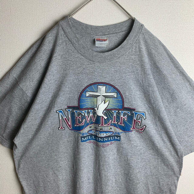 Hanes(ヘインズ)のUSA製 90s ビンテージ 古着 企業 ロゴ オーバーサイズ 半袖 Tシャツ メンズのトップス(Tシャツ/カットソー(半袖/袖なし))の商品写真