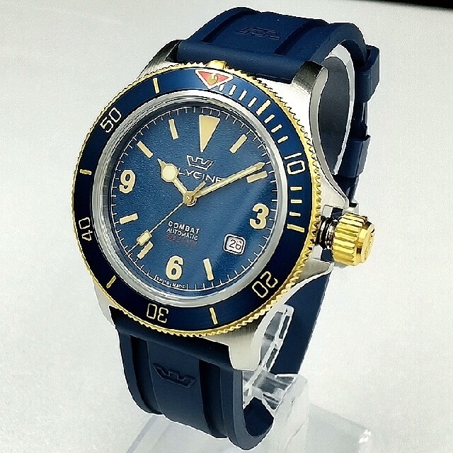 GLYCINE(グリシン)の新品 国際保証☆グリシンGlycineコンバットサブヴィンテージブルー自動巻き メンズの時計(腕時計(アナログ))の商品写真