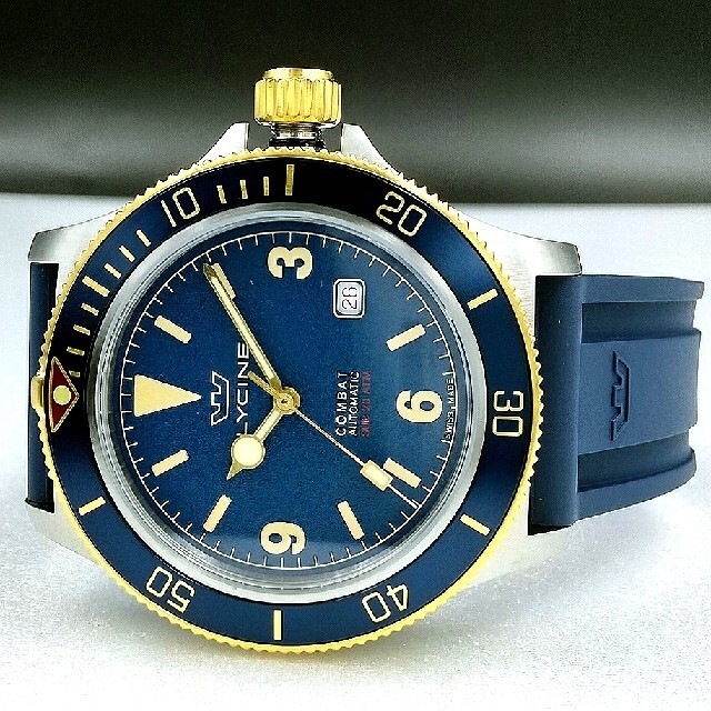 GLYCINE(グリシン)の新品 国際保証☆グリシンGlycineコンバットサブヴィンテージブルー自動巻き メンズの時計(腕時計(アナログ))の商品写真