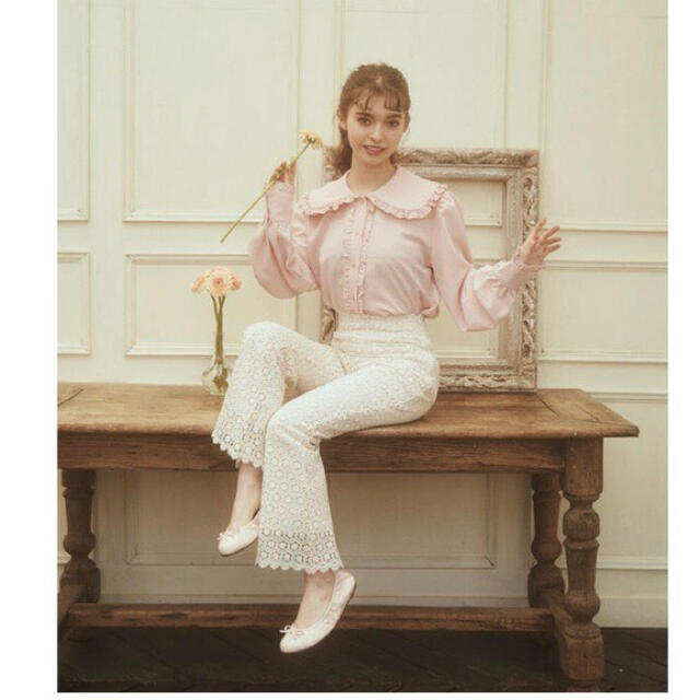 【内祝い】パンツカジュアルパンツ flower lace flare pants Treat ürselfトリート