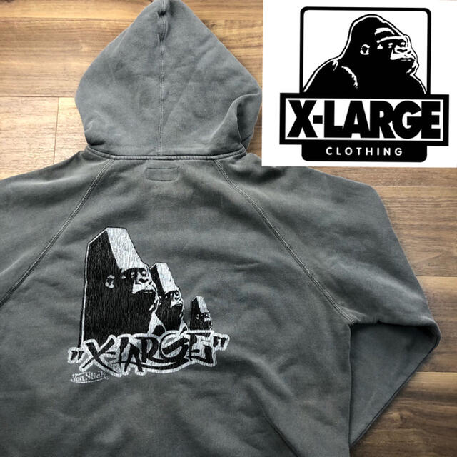 Xlarge エクストララージ ビンテージ ジップ パーカー グレー L