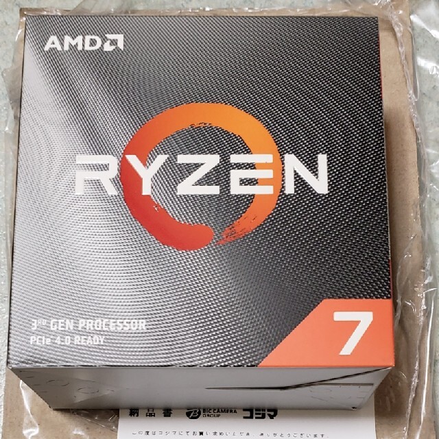 Ryzen 7 3800XT BOX 8コア 16スレッド 3.9GHz