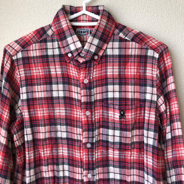 A BATHING APE(アベイシングエイプ)のアベイシングエイプ　赤チェックシャツ　Ｍ メンズのトップス(シャツ)の商品写真