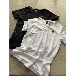 アディダス(adidas)のadidasアディダス◆Tシャツトップス白&黒２枚セット！MくらいUSED(Tシャツ(半袖/袖なし))