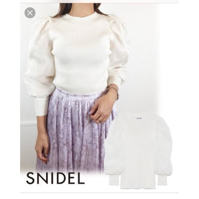 【美品】snidel パワショルシアースリーブニットプルオーバー